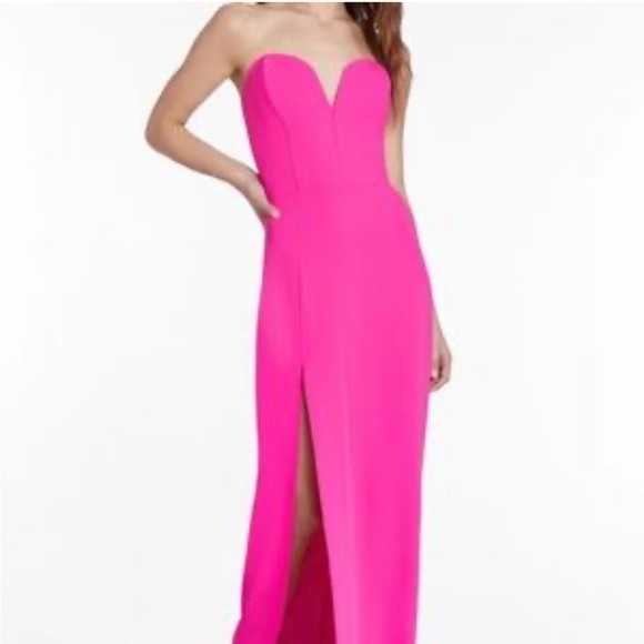 Amanda Uprichard Pink Strapless Sweetheart long Gown medium women’s - Picture 1 of 11